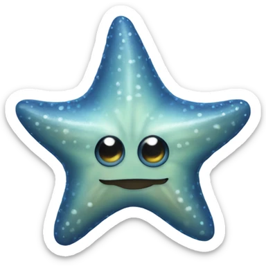 Blue star fish sticker