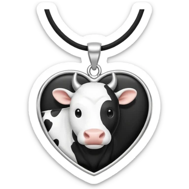 i need combination of this two emojis for making a neckless ❤️🐮 the desing must be simple so it can make easily  reduse details and make it black and white  use simple lines i insist rhe cow to be just like emoji and the degins will use for making silver neckless sticker