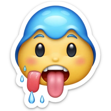 coloreaza limba din emoji ul asta: 👅 cu albastru sticker
