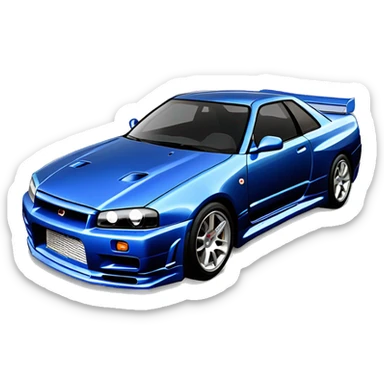 bayside blue nissan skyline r34 sticker