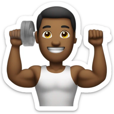 Arm with dumbbell in hand doing a curl sticker