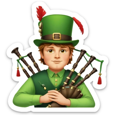 Green Bagpiper sticker