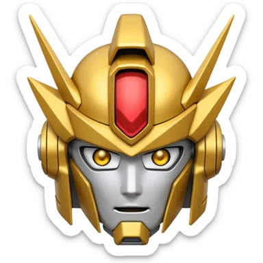 Gundam head with gold, no eyes sticker