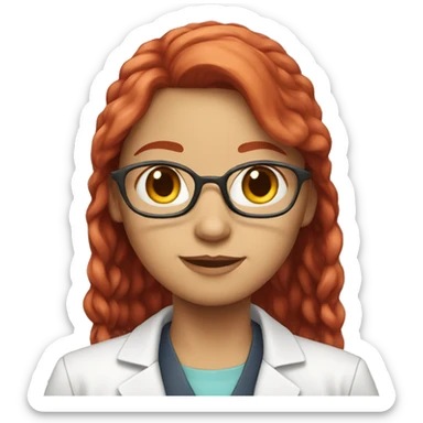 Girl with red hair scientist sticker