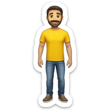 Armenian guy with a yellow T-shirt sticker