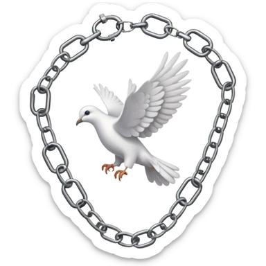 Freedom, the dove flies away, Break, Handcuffs, Escape, Chains, Broken sticker