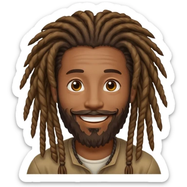 Black guy with dreadlocks and a beard sticker