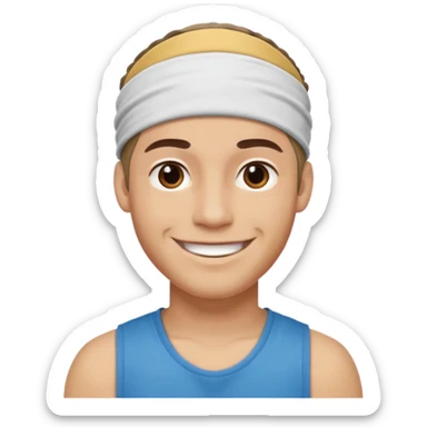sportive man with headband sticker