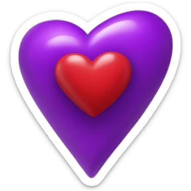 Forme Cœur rouge dans un cœur violet de physique   sticker
