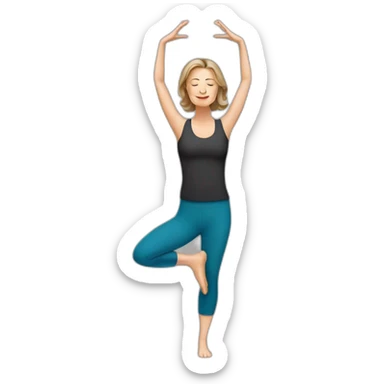 50 year old white woman doing yoga brunette sticker