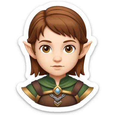 Female Halfling brown hair sticker