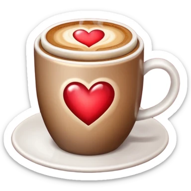 Gif Kop koffie met hartjes sticker