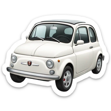 White Fiat 500 car sticker
