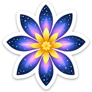 Stars in the night sky making shape of flower sticker