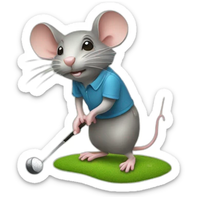 golfing rat sticker