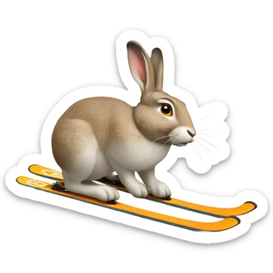 Fat hare skiing sticker