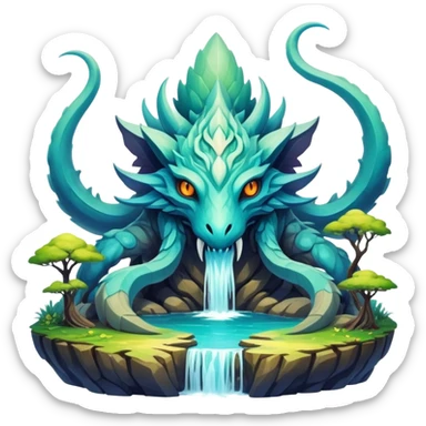  Epic painted artistic abstract complex detailed aesthetic-Fakémon-creature-scenery sticker