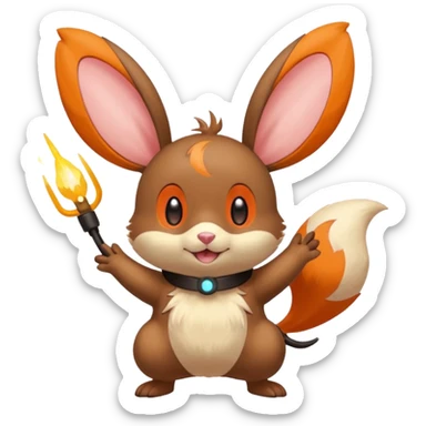 Plusle-Bunnelby-Dedenne-fusion, full body sticker