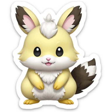 Miccino-Emolga-Pachirisu-Cacomistl-Fakemon-hybrid-creature (full body) sticker