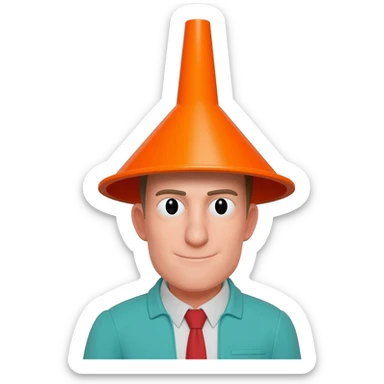 Fou avec un entonnoir sur la tête sticker