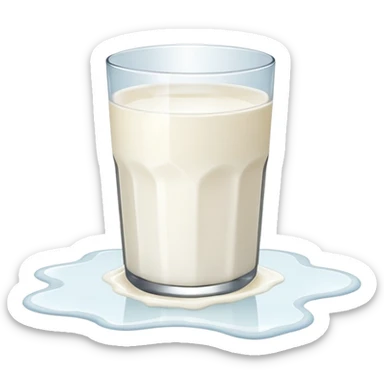 spilled glass of milk on floor milk puddle sticker