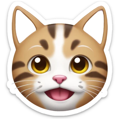 Cute emoji with cat and pink  sticker