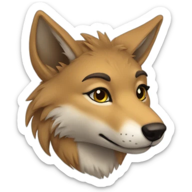 anthro furry coyote sticker