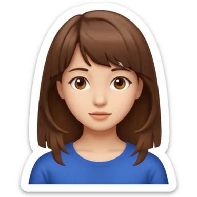 girl with side bang and brown hair sticker