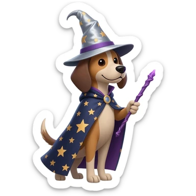 Dog wizard sticker
