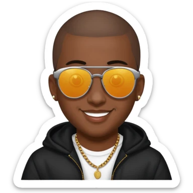An emoji of Bad Bunny, the superstar from Puerto Rico. The singer. sticker