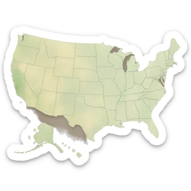 Map of usa sticker