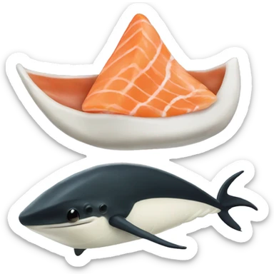 a sushi manta ray sticker