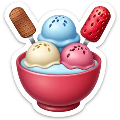ice creams scope in bowl  sticker