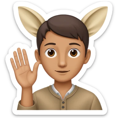 orecchio grande con mano dietro che lo sventola sticker