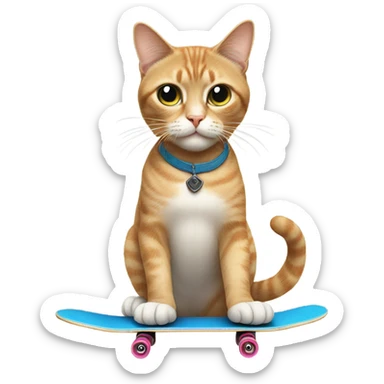 Cat with an eyepatch riding a skateboard  sticker