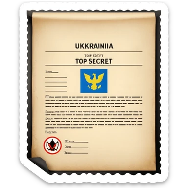 generate ultra realistic top secret file from ukraine sticker