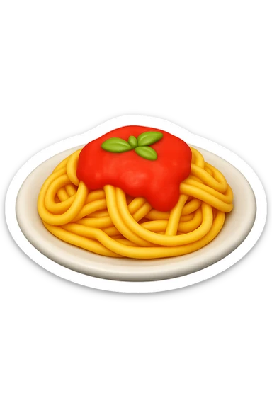 emoji 3d stile iphone che rappresenta un PIATTO DI PASTA 3d sticker