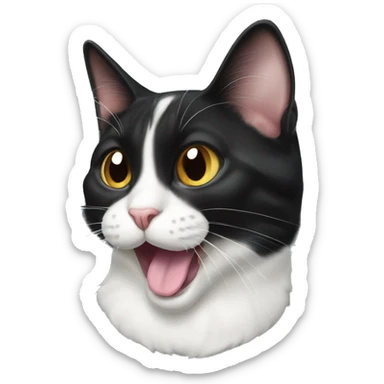 tuxedo cat with his tongue out sticker