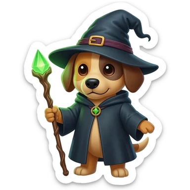 Dog wizard sticker