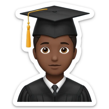 graduation cap on top of a person silhouette sticker