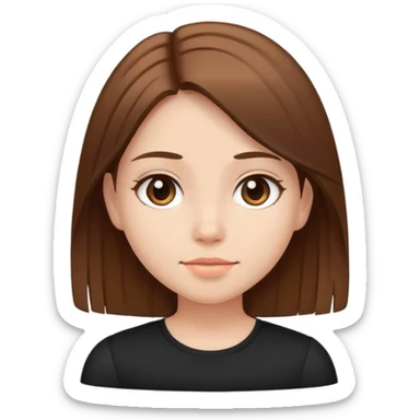 Girl with brown straight hair wearing a black top sticker