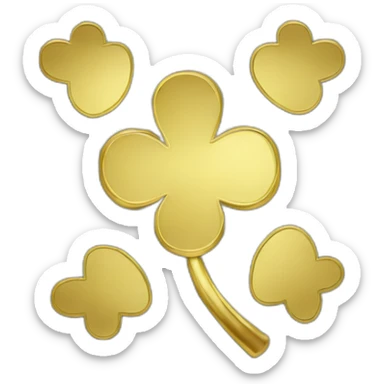 gold out line-four-leaf-clover sticker