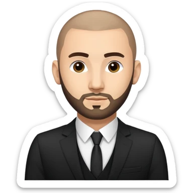karim benzema, light skinned, wearing suit, photorealistic sticker