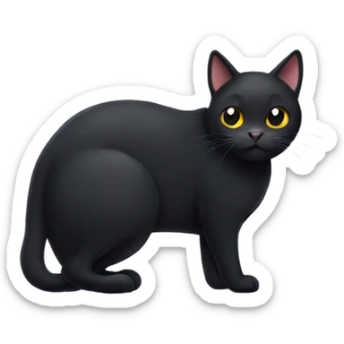 Black cat sticker