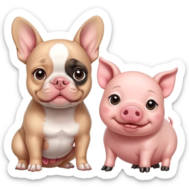 French bulldog and a pig sticker
