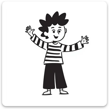 girl with a mohawk, hand drawn doodle style sticker