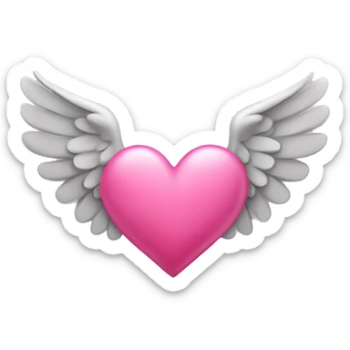 Pink heart with wings sticker
