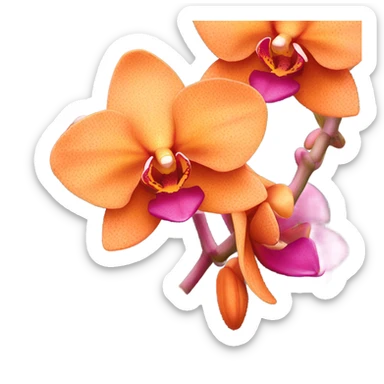Orchids orange and pink  sticker