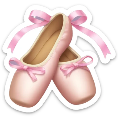  an emoji featuring a ballet slipper with ribbons and a girly aesthetic. sticker
