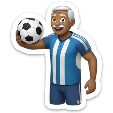 anciano jugando fútbol sticker